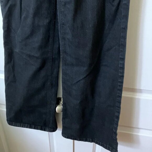 Vintage Y2K Nitrogen Black Wide Leg Low Mid Rise Jeans Womens 28 Mall Goth - Picture 3 of 6